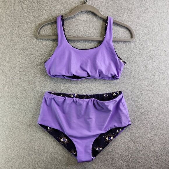 Kitty and Vibe Bikini Third Eye Reversible XS Scoop Top M2 High Rise Bottom - Picture 5 of 15